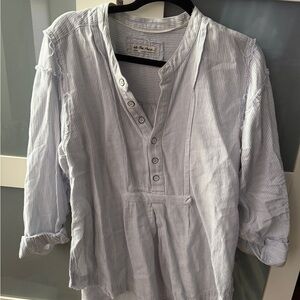 We The Free Light Blue Striped Top